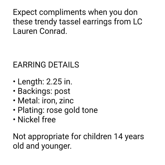 LC Lauren Conrad Flower Nickel Free Tassel Earring - Picture 6 of 6